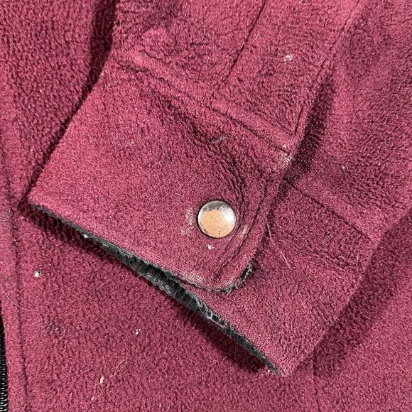 Vintage Woolrich Burgundy Full Zip Fleece Jacket Made in USA Men's Large - Picture 11 of 13